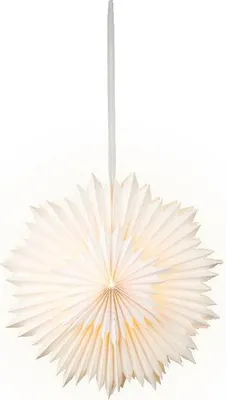 Produktbild von Kaemingk Lumineo LED Papierstern 6 LED warmweiß innen 60 x 15 cm weiß