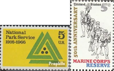 Produktbild von Briefmarken USA 1966 Mi 905x,906x (kompl.Ausg.) postfrisch Nationalparkdienst