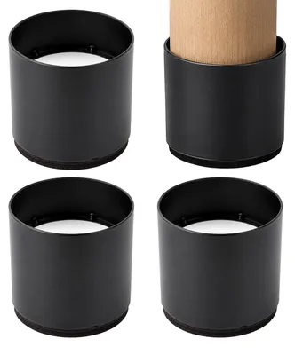Imagen del producto de Relaxdays, elevadores para muebles, juego de 4 unidades, redondos, dimensiones: 4,6 x 6 cm, acero al carbono, autoadhesivos, con fieltro, para muebles de hasta 500 kg, color negro, Imagen generada por IA