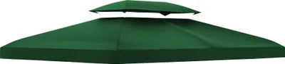 Image de Outsunny Toile de rechange pour pavillon tonnelle tente 3 x 4 m polyester haute densité 180 g/m² vert