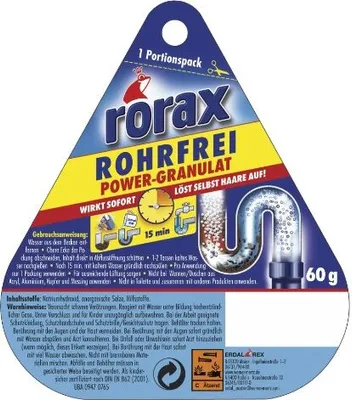 Produktbild von Rorax Rohrfrei Power-Granulat, 12er Pack (12 x 60 g)