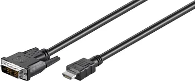 Produktbild von 60x Goobay 50579 DVI-D/HDMI™-Kabel, vergoldet, 1 m, Schwarz - DVI-D-Stecker (Single-Link, 18+1 Pin) > HDMI™-Stecker (Typ A)