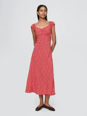 Produktbild von GAP Maxikleid für Damen, geblümt, aus 100 % Viskose, Farbe Rot, Größe XXS