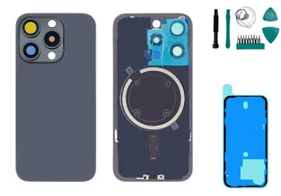 Produktbild von iPhone 15 Pro Backcover Titan Blau - Set