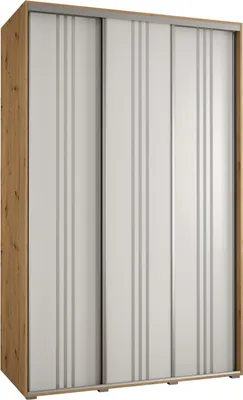 Produktbild von MEBLE KRYSPOL Davos 6 Schrank, drei Türen - 235,2x160x60 cm - Artisan Weiß Silber