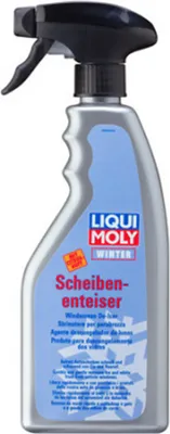 A bottle of car windshield de-icer spray.
