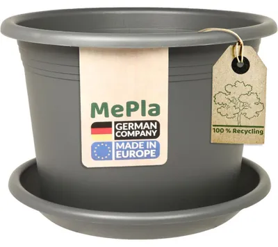 Produktbild von MePla - Set - Pflanzkübel Cylindro ø 45 + Untersetzer ø 44 - anthrazit