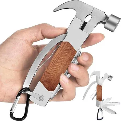 Produktbild von Geschenk für Papa und Partner - Weihnachtliches Multitool Geburtstagsgeschenk - Mini-Hammer für Vater Ehemann Opa - Kühle Gadgete
