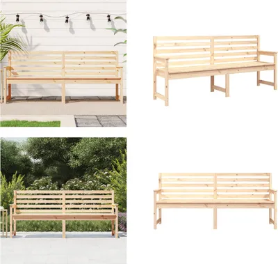 Produktbild von vidaXL Gartenbank 203,5x48x91,5 cm Massivholz Kiefer - Gartenbank - Gartenbänke - Gartensitzplatz - Außenbank