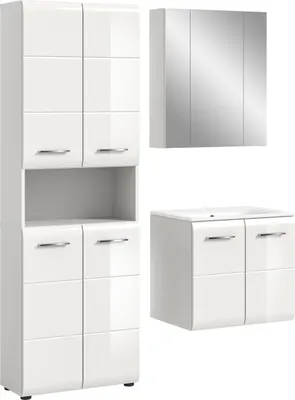 Produktbild von Ice Badmöbelset I61 Weiß hochglanz, weiß.