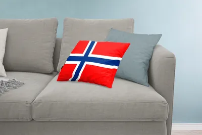 Produktbild von MuchoWow® Zierkissen Sofakissen Wohnzimmer Dekokissen 60x40 cm Bild der Flagge von Norwegen - Kopfkissen - Polster mit Foto