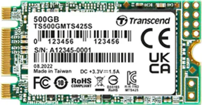 Produktbild von Transcend 425S, 500 GB, M.2, 530 MB/s, 6 Gbit/s