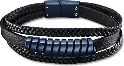 Produktbild von Lotus Style Lederarmband dreireihig schwarz blau LS2208-2/2
