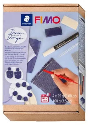 Produktbild von FIMO SOFT Modelliermasse-Set JEANS EFFECT ofenhärtend 4 Halbblöcke à 25 g