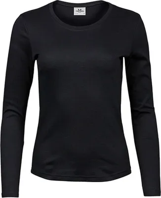Produktbild von Tee Jays 590 | Ladies Longsleeve Interlock Damen T-Shirt - Farbe: Black - Größe: 3XL
