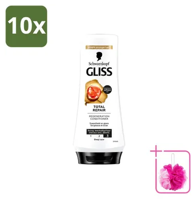 Productafbeelding van 10 x Schwarzkopf Gliss Hair Repair Total Repair Conditioner - 200 ml - Voordeelverpakking - 10 stuks
