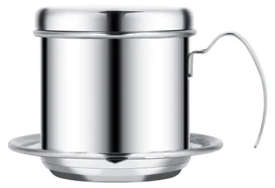 Kaffeefilter aus Edelstahl, vietnamesischer Drip-Filter, Silber, 7 x 7,5 cm