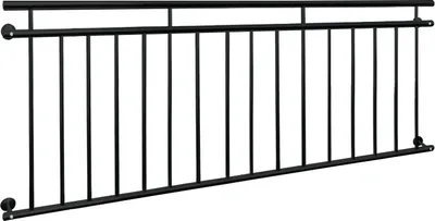 Zdjęcie produktu dla ECD Germany Balkon francuski, 90x184 cm, z 16 prętami wypełniającymi, czarny mat i szorstka, malowana proszkowo stalowa balustrada balkonowa