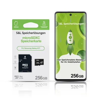 Produktbild von microSD Speicherkarte S&L für Samsung Galaxy A71 - Speicherkapazität: 256 GB