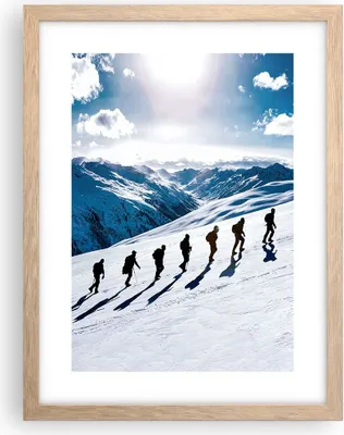 Produktbild von Gerahmtes Poster - Rahmen in heller Eiche - Berg Wanderung Gipfel - 30x40 cm - Wand Bild - Wanddeko - Wandbilder - Kunstposter - Wandposter - Bilderrahmen - Bilder - Kunstdruck - P2NPA30x40-4803