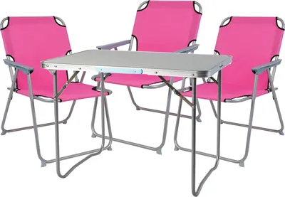 Produktbild von 4-teiliges Campingmöbel Set Alu L70xB50xH59cm pink