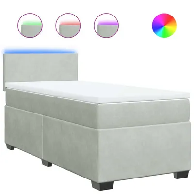 Obrázek produktu pro vidaXL Postel Boxspring s matrací Light Grey 100x200 cm Velvet