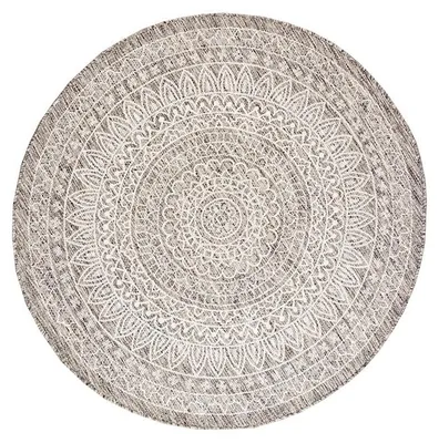 Image de Volero - Tapis d'extérieur rond - Summer Azteca Gris Clair - Ø 180cm
