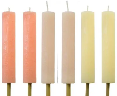 Immagine prodotto di Set di 6 torce da esterno Cactula Apricot – Ø 3,8 x 20 cm – 10 ore di autonomia – Candele rustiche da giardino