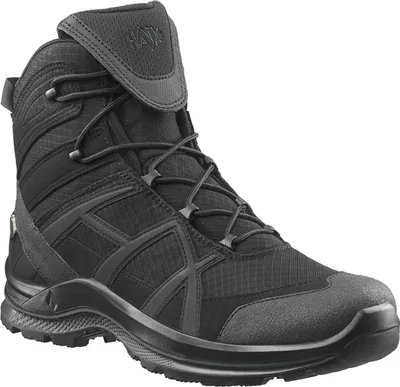 A black tactical boot is shown against a white background.