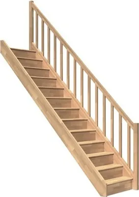 Produktbild von Pertura Wangentreppe Elenie Buche Leimholz Lackiert Mit Setzstufen Seitenwange buche gerade 83,5 cm 14 Stufen / 15 Steig