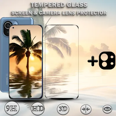 Obrázok produktu pre 1-balenie XIAOMI MI 11 LITE Ochranné sklo na displej & 1-balenie ochrana objektívu - Tvrdené sklo 9H - Super kvalita 3D