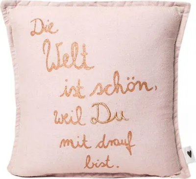 Produktbild von Mini Kissen "Die Welt ist schön, weil Du"