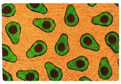 Obrázek produktu pro Kobereček Relaxdays, kokosový, 60x40 cm, podlahová rohož "Avokádo", protiskluzová, odolná povětrnostním vlivům, podlahová rohož pro vnitřní i venkovní použití, vícebarevná