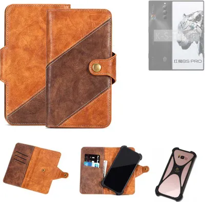 Produktbild von K-S-Trade Handyhülle Schutzhülle Bookstyle Case Wallet-Case kompatibel mit Nubia Redmagic 8S Pro Cover Klapphülle Kantenschutz Smartphone