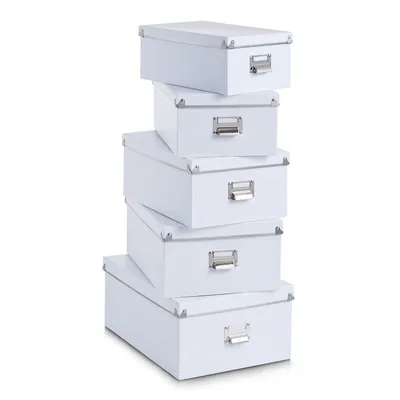 Produktbild von Zeller Boxen-Set, 5-tlg., Pappe, weiß 40x29x17