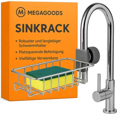 Immagine prodotto di Mensola per lavello in acciaio inox porta spugna scarico sapone cucina IT.