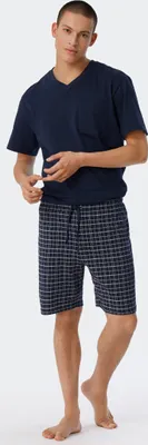 Produktbild von Schiesser Herren Schlafanzug kurz blau 56 ST