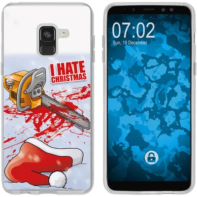 Produktbild von PhoneNatic Case kompatibel mit Samsung Galaxy A8 Plus (2018) Silikon-Hülle X Mas Weihnachten Hate X-Mas M8
