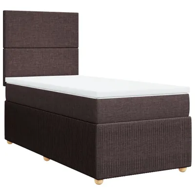 Produktbild von Boxspringbett mit Matratze Dunkelbraun 90x200 cm Stoff