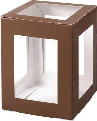 Produktbild von VBS Laternen-Rohling Eckig 13.5x13.5x18 cm Braun