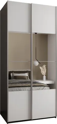 Produktbild von MEBLE KRYSPOL LUX 4 Schrank - 245,5x110x64cm - Schwarz, Weiß, Silber