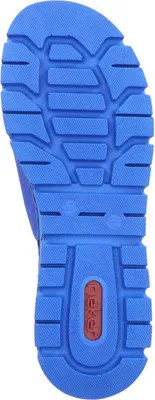 Produktbild von Rieker Damen Pantolette Klettverschluss weich leicht flexibel pflegeleicht V1052, Größe:38 EU, Farbe:Blau