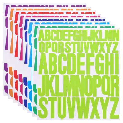 Buchstabenaufkleber, 416 Stück, 8 Farben, Vinyl, wasserdicht, 2,5 cm