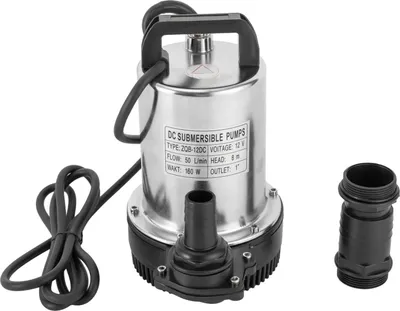 Image de Pompe de puits profond - Pompe immergée - DC 12V - 160 W - 50 L/min - 8 m de hauteur de refoulement - 2,54 cm de sortie - Prise EU