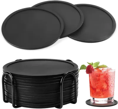 Obrázok produktu pre Podložky 12-dielna sada, Silikón, Okrúhle, 10 cm, Pre poháre, šálky, nápoje