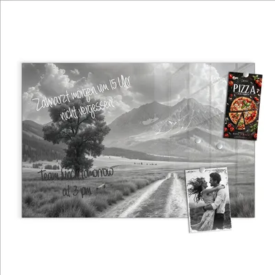 Produktbild von Magnettafel 60x40cm Pinnwand Whiteboard beschreibbar - Berglandschaft Weg