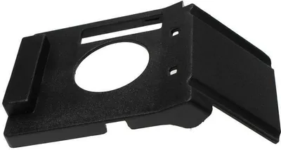 A black plastic vacuum cleaner part is shown against a white background.