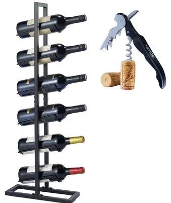 Produktbild von Lendo Online Weinregal 6 Flaschen 17x21x84 cm Schwarz