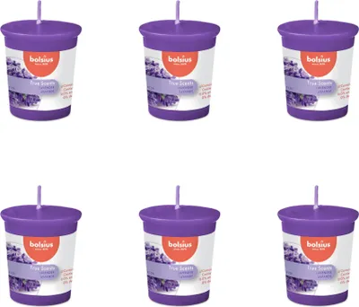 Obrázok produktu pre Bolsius - True Scents - Votívna sviečka okrúhla - 53/45 - Levanduľa - Hodnotné balenie - 6 kusov