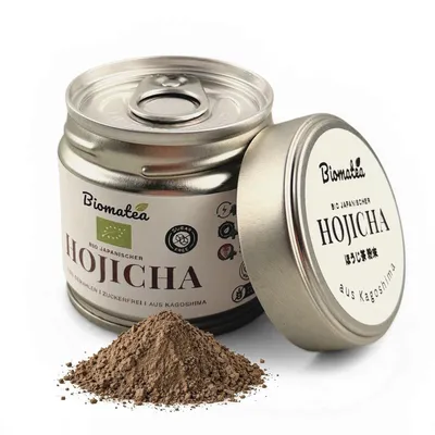 Produktbild von Biomatea Hojicha Pulver 40g, Japanischer Grüntee, zuckerfrei & koffeinarm